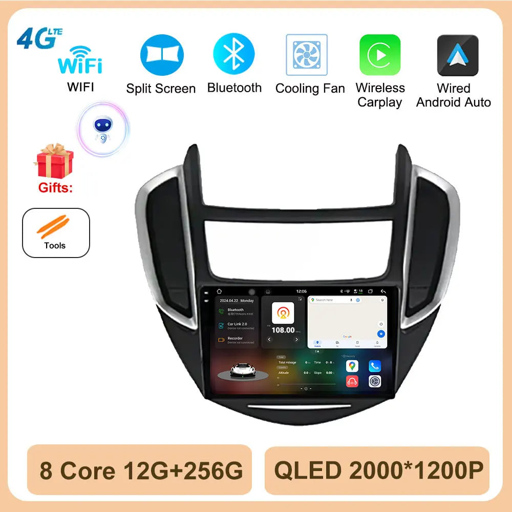 Android OS Car Radio Multimedia Stereo Player WiFi GPS Navigation Video For Chevrolet TRAX 2014 - 2016 Wireless Carplay 4G