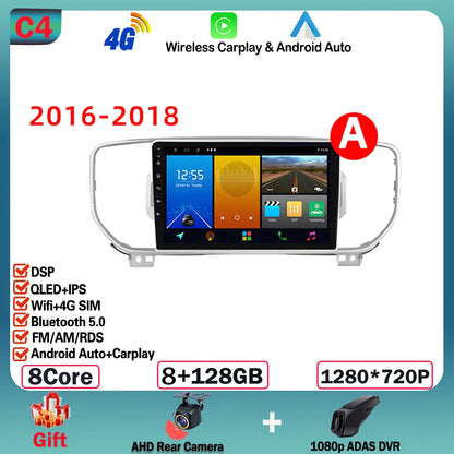Android  For KIA Sportage 4 2016-2018 2019-2021 Multimedia Video Player Navigation GPS Stereo Wireless Carplay DSP WIFI NO 2DIN