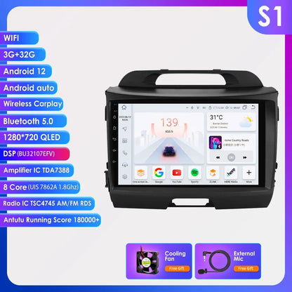 Hizpo Android 13 Car Radio GPS For KIA Sportage 3 2010 2011-2016 Multimedia Video Player 2din Navigation AUTO Stereo Head Unit