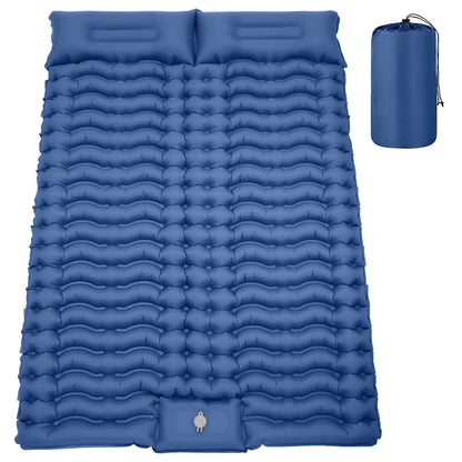 Camping Double Sleeping Mat with Pillow Inflatable Sleeping Mat, Suitable for Backpacking, Hiking, Tenting