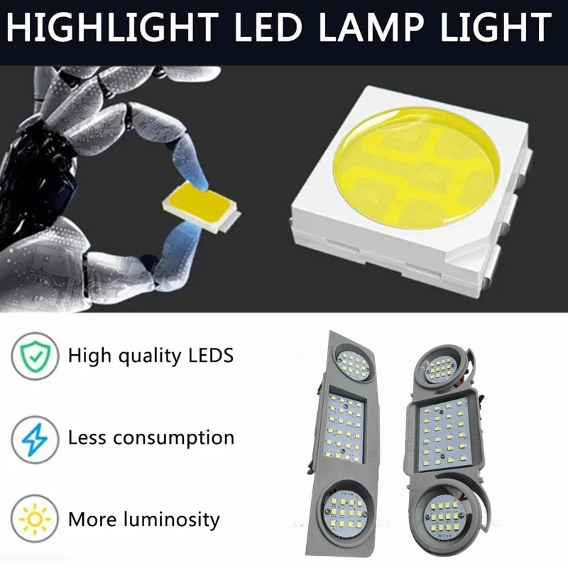2pcs Car Interior Dome Roof Lights 48 LED For VW Passat CC B6 B7 Golf Tiguan Touran Scirocco Seat Leon Alhambra Superb Octavia