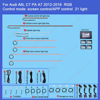 Ambient Light For A6 C7 S7 S6 A7 RS6 RS7 2012-2018 environmental Backlight Atmosphere Lamp Kit Symphony 256 Colors