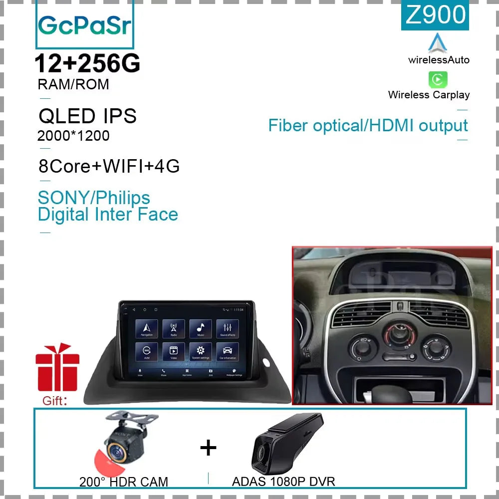 Car Radio Android For Renault kangoo 2008 2009 2010 2011 2012 2013 2014 2015 - 2018 Multimedia Player GPS Carplay Android Auto