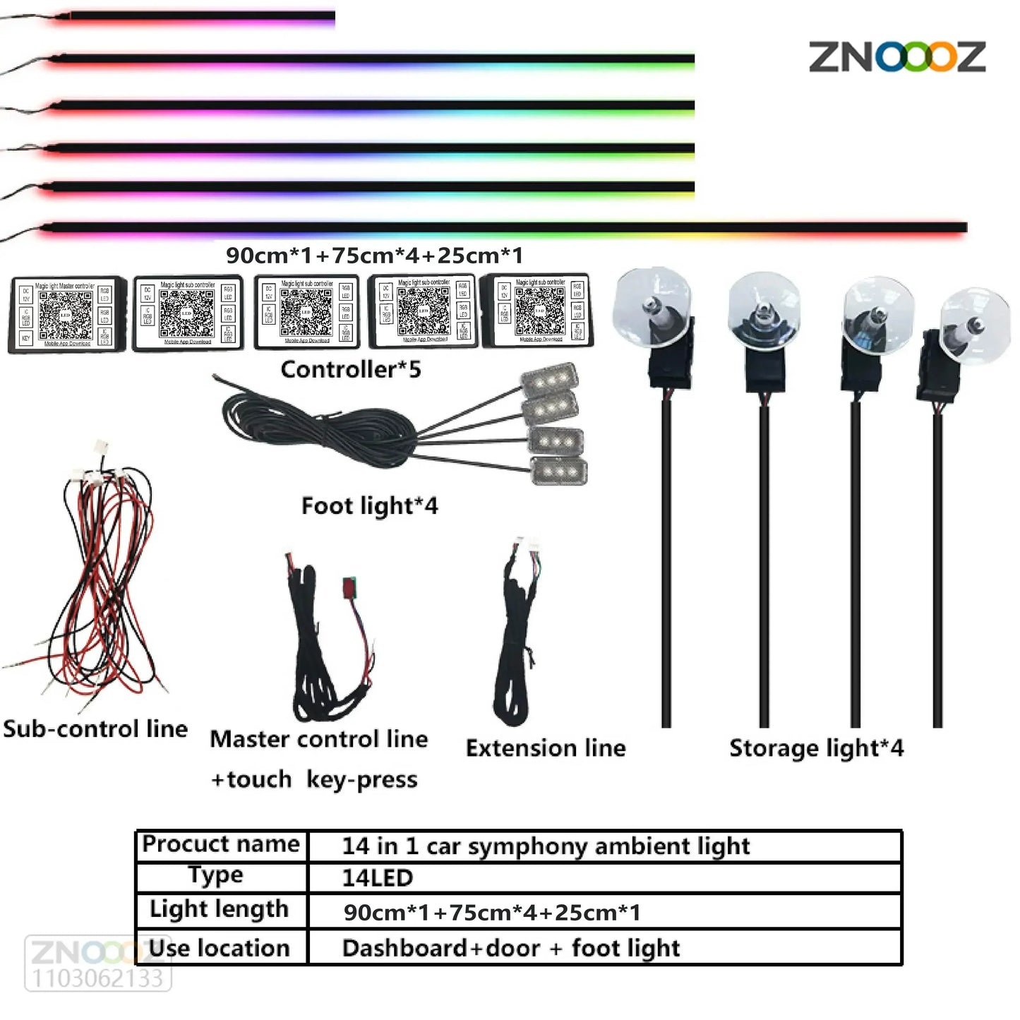 For Audi A1 A3 A6 A7 C5 C6 Q3 Q2 Q7 TT TTS R8 S3 S6  A4 64 Color RGB Symphony Car LED  Interior Ambient Light