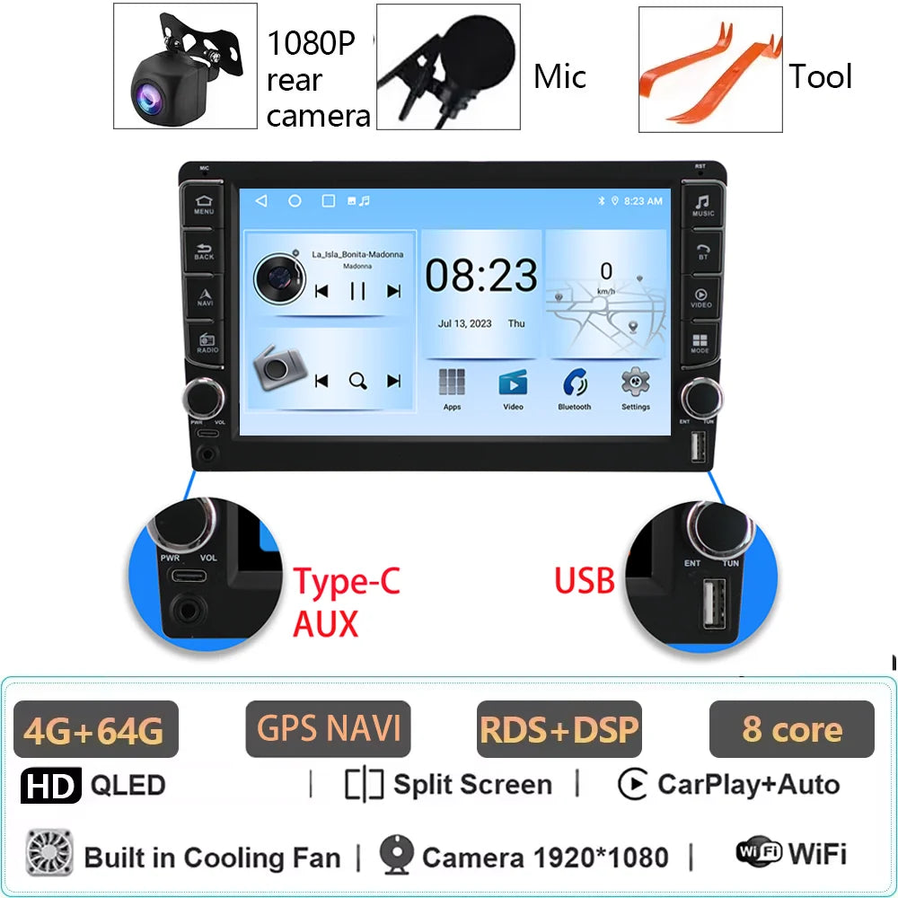 Car Radio Android 14 For Ford Fiesta Mk 6 2009 - 2018 Mirror Link AutoMotive Smart Car Systems GPS Navigation Bluetooth 8 Core