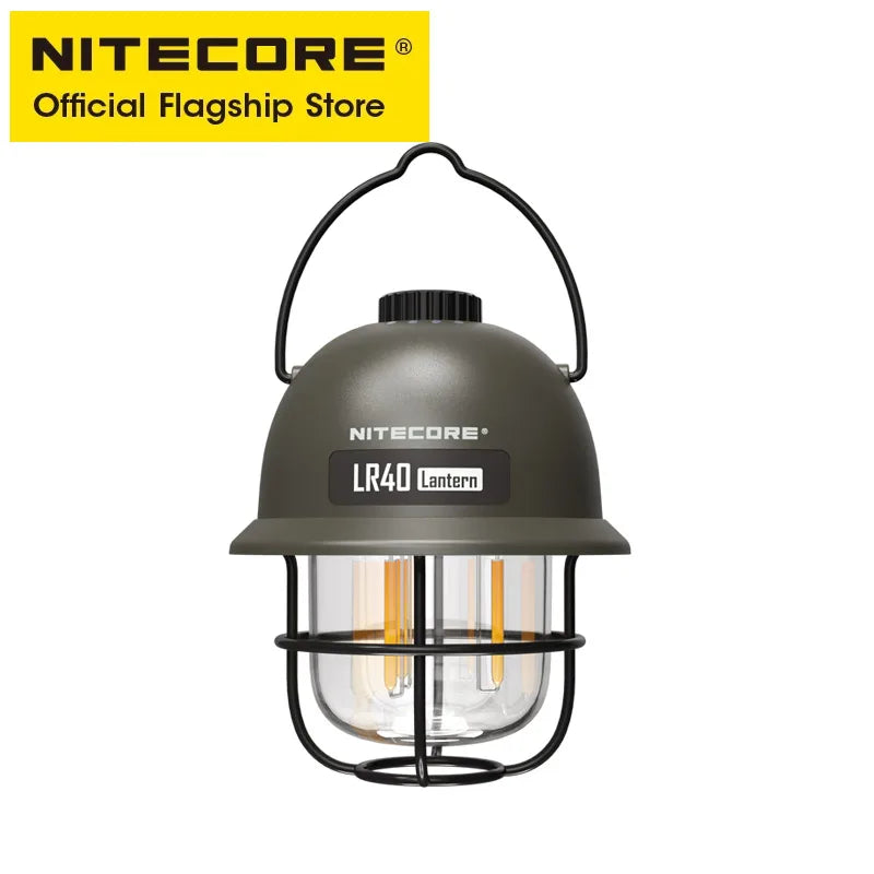 NITECORE 2-in-1 LR40 Camping Light Power Bank 100 Lumen 3 Light Sources Portable LED USB-C Rechargeable Camping Tent Lantern