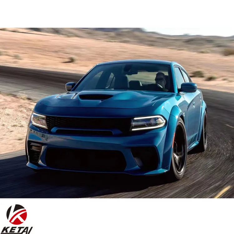 WB Style Front Lip Grille With LED Light Parts For Dodge Charger WIdebody Bumper 2015+