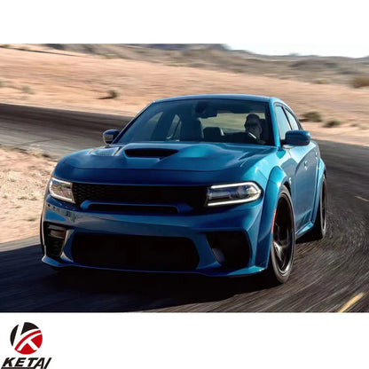 WB Style Front Lip Grille With LED Light Parts For Dodge Charger WIdebody Bumper 2015+