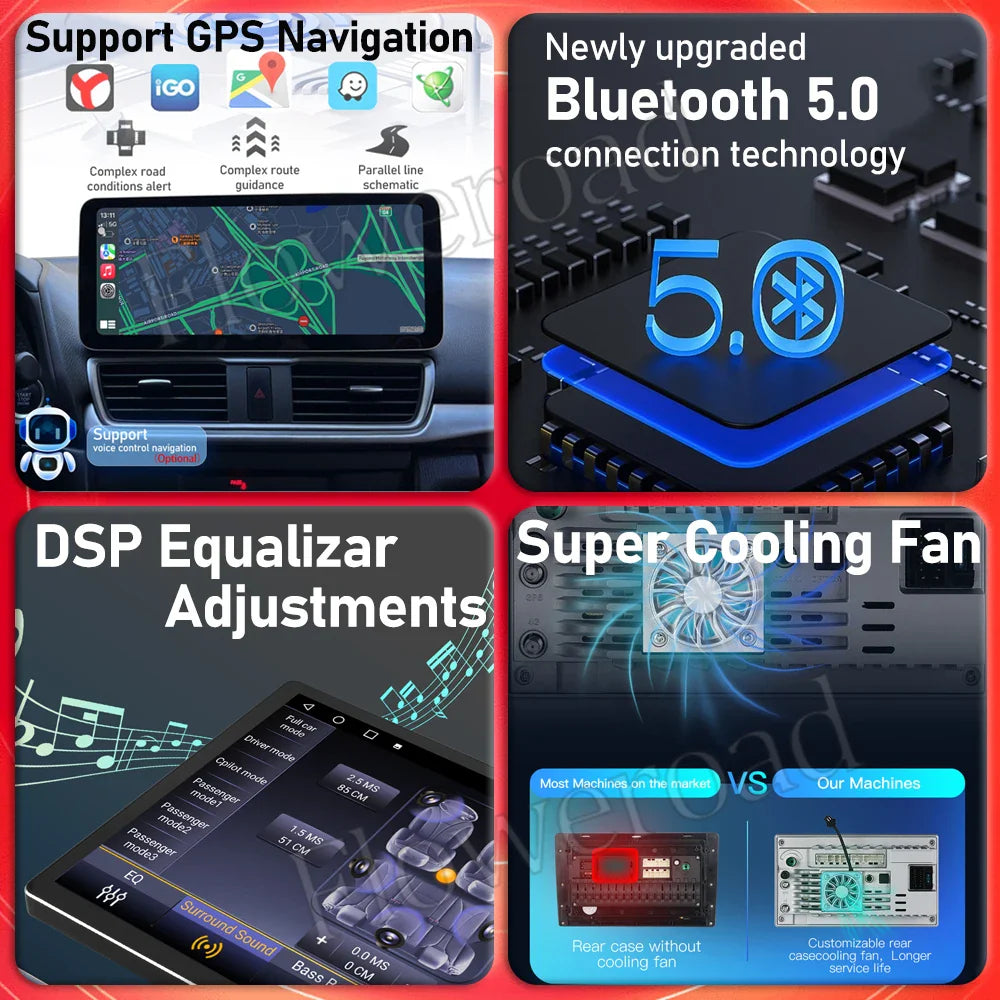 12.3 Inch Android 14 For GMC Yukon Chevrolet Tahoe Silverado 2007 - 2013 Car Radio Multimedia Player GPS Head Unit Auto StereoBT