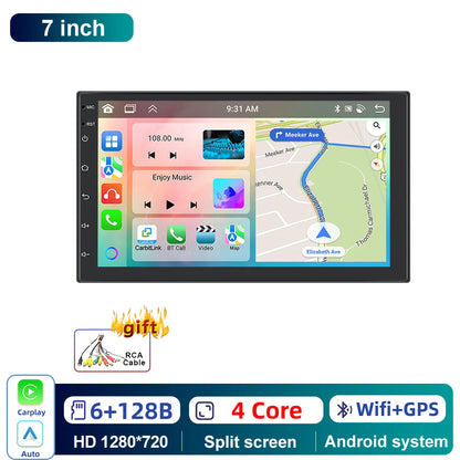 Podofo Android 6+128G 7/9/10inch Car Stereo Radio Universal WIFI Carplay Android Auto Car Multimedia Player Bluetooth FM 32EQ