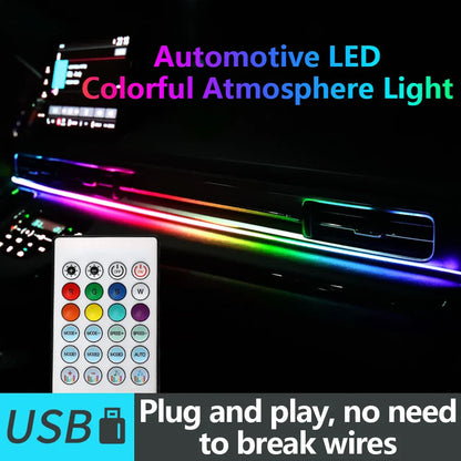 FILIPLI For The MERCEDES-BENZ CLA For 2016 Smart 64 RGB Color Car Ambient Self-Adhesive Light With APP Control Easy To Install
