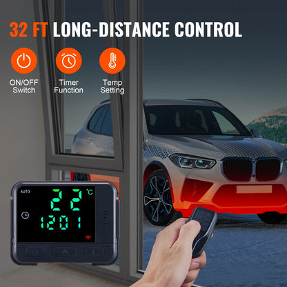 SucceBuy Car Heater 2/5/8KW Diesel Air Heater 12V With Silencer Remote Control Truck Bus RV Trailer Air Diesel Parking Heater