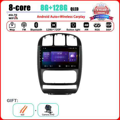 Car Radio Multimedia Player Android 14 System for Dodge Caravan 4 For Chrysler Grand Voyager RS 2000 - 2012 GPS Navi WiFi BT