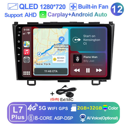 LEHX Pro 5G WIFI 8 Core Android 14 2 Din Autoradio Car Radio Multimedia Player For Honda CRV CR-V 2006-2011 Carplay gps dvd QLED