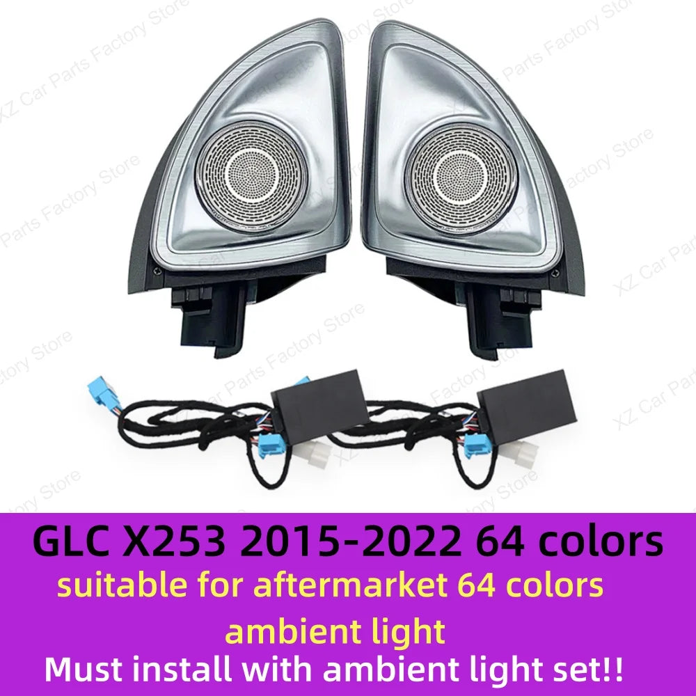 64 Colors 4D rotating Tweeter Speaker Ambient Light For Mercedes-Benz 4D Speaker W213 W205 W206 W223 W222 X254 C/E/S-Class Car