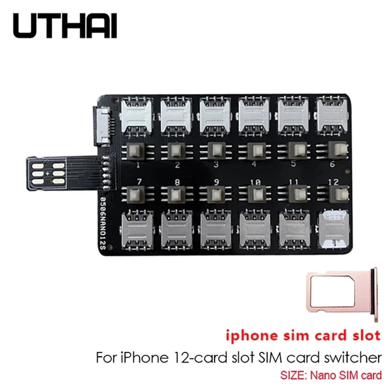 Card Slot SIM Card Adapter Card Reader (For iPhone) Mini IM Nano Sim Card Multi-Card Reader Large Capacity