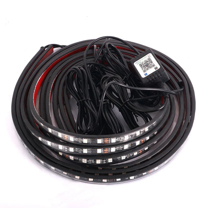 Neon LED RGB Car Underglow Bottom Light Remote/APP Control Flexible Waterproof LED Strip Car Underbody Light Decorative Lamp 12V