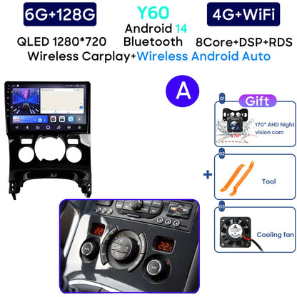 Car Radio Android 14 For Peugeot 3008 5008 2009-2016 LHD Navigation GPS Android Stereo Multimedia Player Screen No 2din 4G Wifi