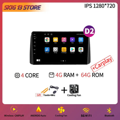 Wireless Carplay WIFI 2DIN Car Radio Android 14 for Chrysler Grand Voyager 5 2011-2015 Multimedia Video Player Navigation GPS