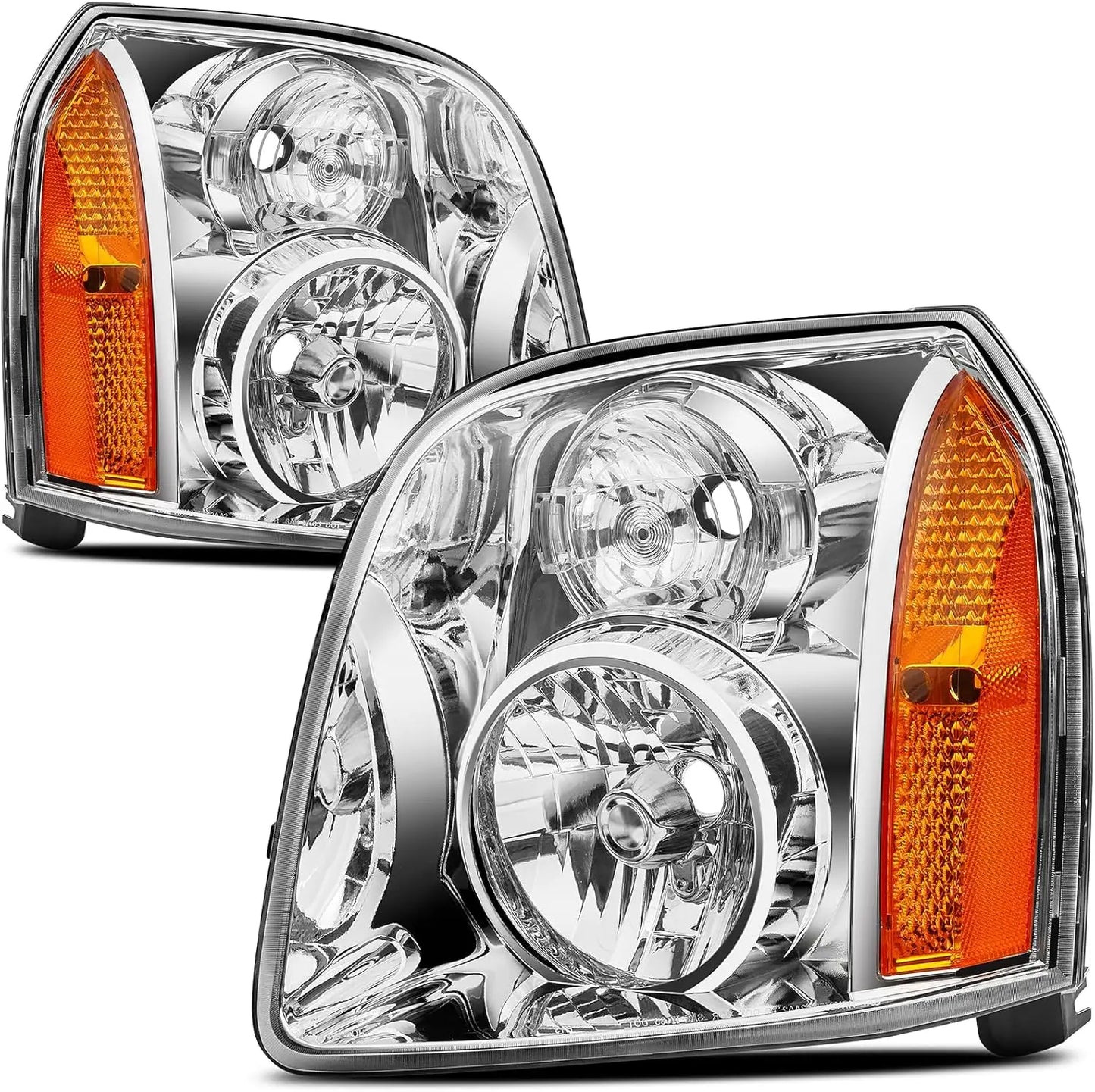GMC Yukon LED Headlight Assembly Upgrade Kit Amber Bulb Clear Lens for 2007-2014 Models Car Light Accessories