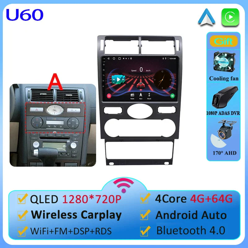 Car Android 13  For Ford Mondeo 3 2000-2007 Car Radio Multimedia Video Player Navigation GPS No 2 din Dvd 4G WIFI Carplay Stereo