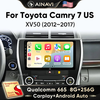 Ainavi Car Radio For Toyota Camry 7 2012 2013 2014 2015 2016 XV50 Wireless Carplay Android Auto Car Stereo Car multimedia 2 DIN