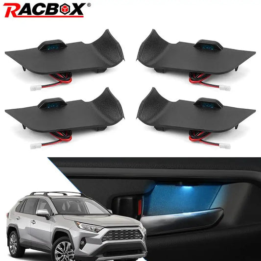 LED Car Interior Handle Bowl Light For Toyota RAV4 2019 2020 2022 2023 Decorative Atmosphere Lamp Ice Blue Door Armest Indicator
