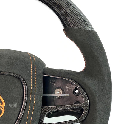 Real Carbon Fiber Steering Wheel Perforated Leather For Dodge Challenger Charger SRT HELLCAT 2015‑2022