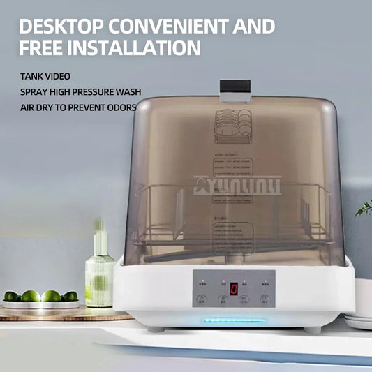 Portable Dishwashers Countertop Dish Washing Machine Kitchen Household Intelligen Visual Dishwashe