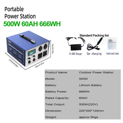 LiFePO4 Portable Power Station 2600W 2048WH Mobile Power Supply Solar Generators 1800W 1024WH Battery Power Storage For Camping