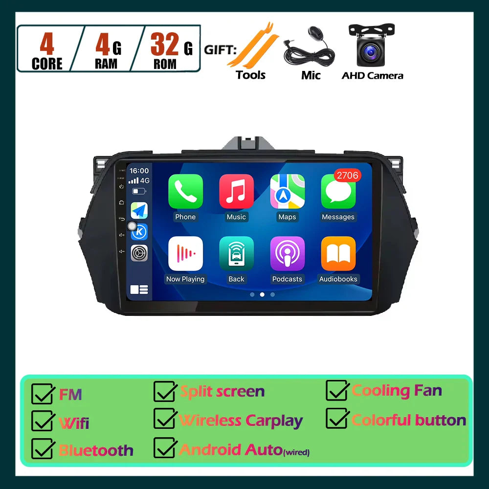 Android OS Car Radio Touch Screen For Suzuki Alivio Ciaz 2014 2015 - 2019 Multimedia Player Navigation GPS Carplay Tools 8Core