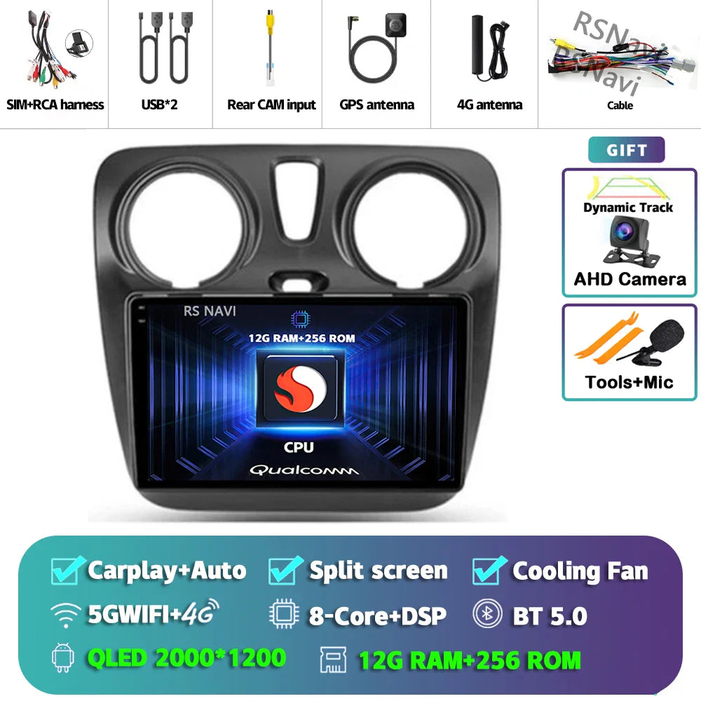 Android 14 Car Radio For Renault Lodgy Dacia Dokker 2012 2013 - 2021 Autoradio Auto Carplay WIFI+4G Multimedia DSP Stereo Player