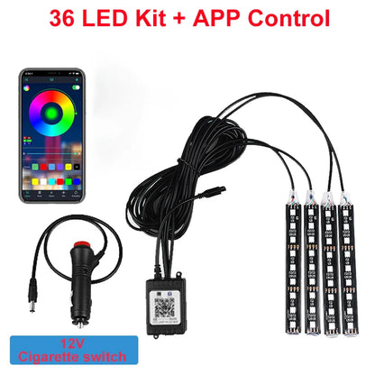 Car Interior RGB LED Strip Lights – Smart APP, Music Sync, Flexible Glow – Your Ultimate Ambient Decoration