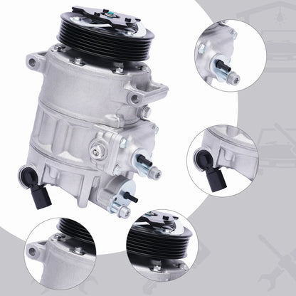 12V 125 Amps Air Conditioning Compressor AC Clutch Kit for Cars and Trucks Silver Energy-saving Air Conditioning Compressor