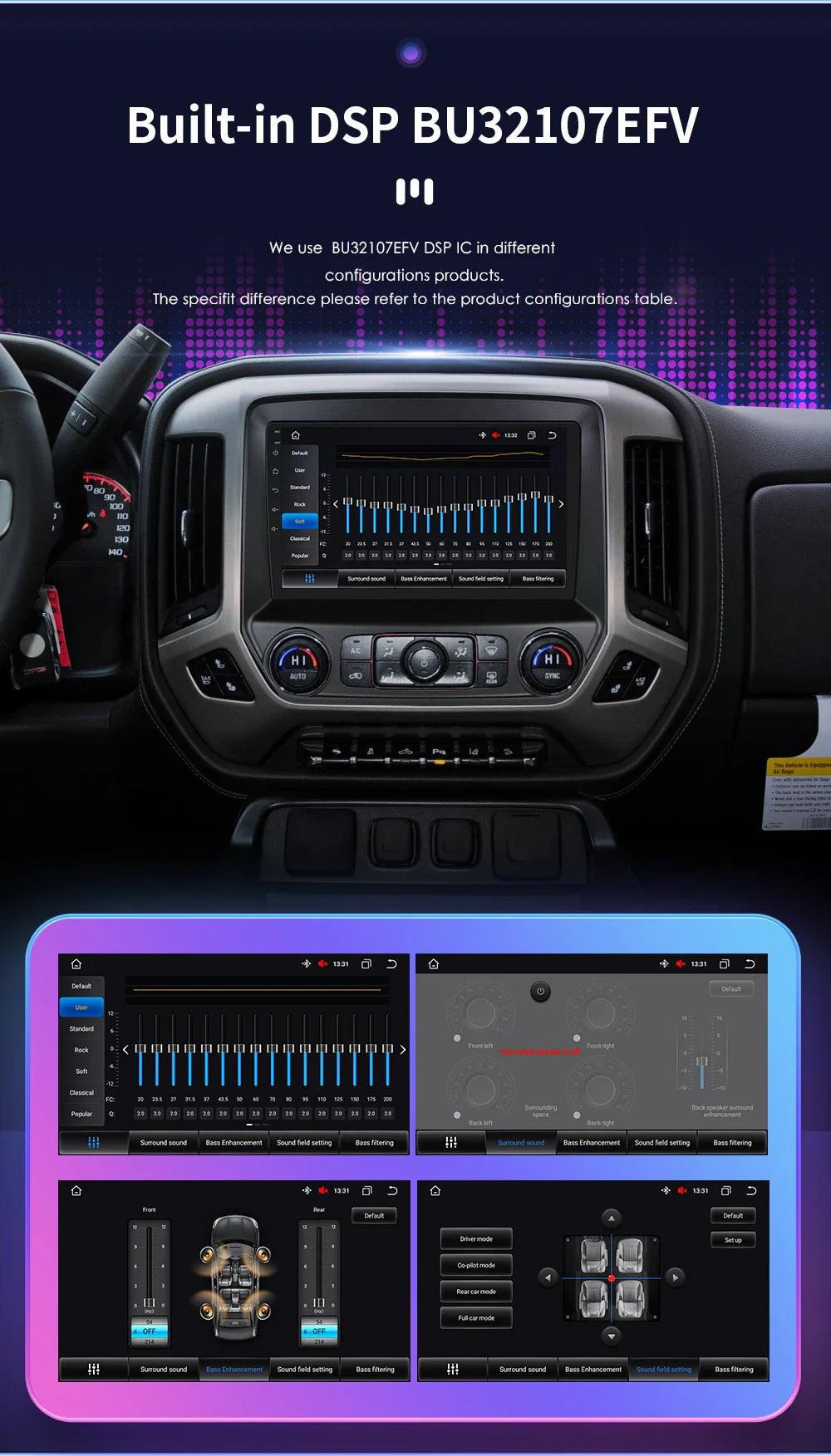 Hizpo Android 13 Auto Carplay For Chevrolet Silverado GMC Sierra 2014 - 2018 Car Radio Stereo GPS Navigation Multimedia Player
