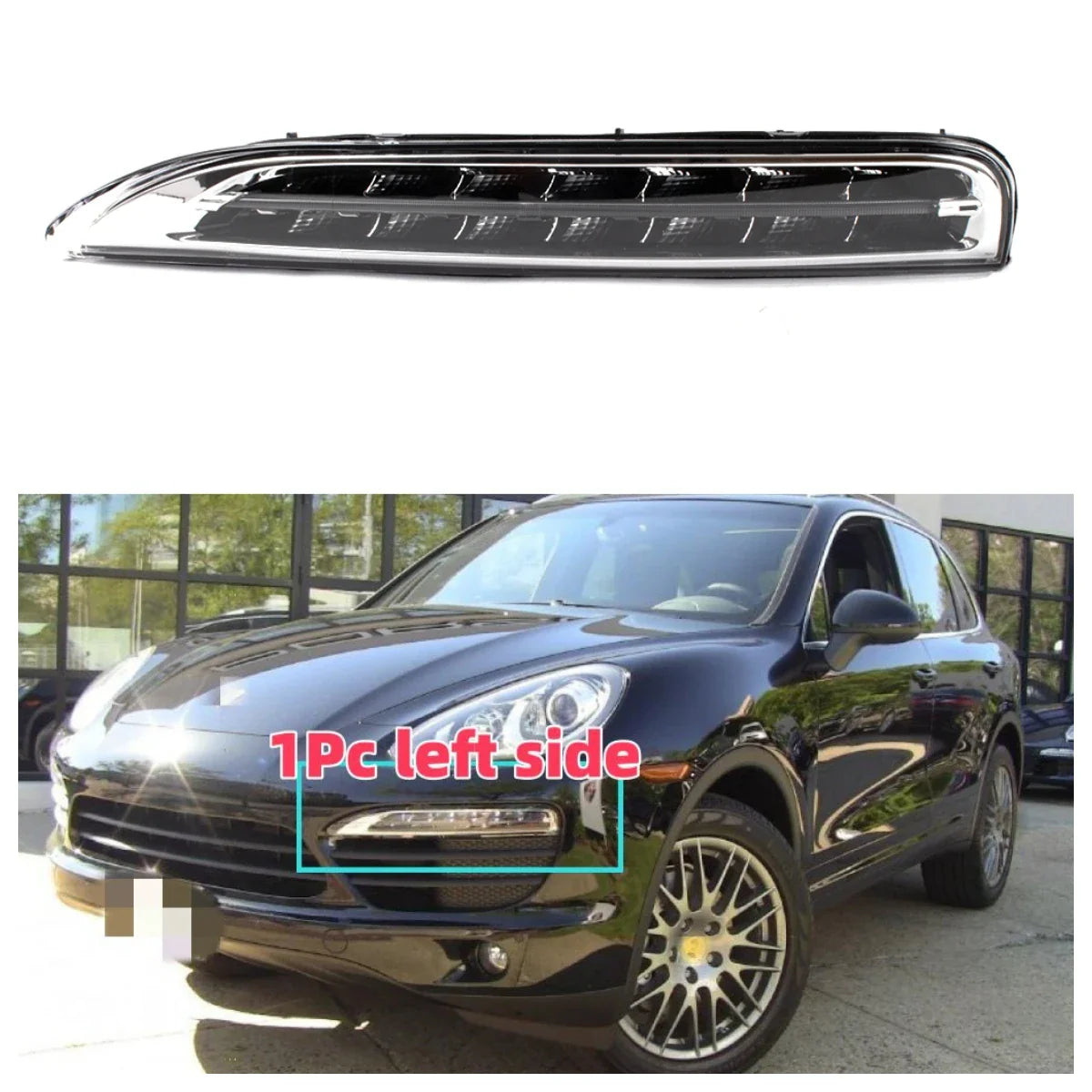 DRL For Porsche Cayenne 2011 2012 2013 2014 Front Bumper LED Daytime Running Light Car Accessories 95863118100  95863118200