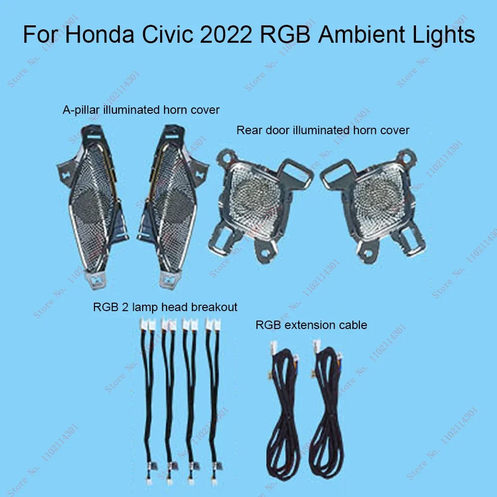 Led Atmosphere Light For 2022 Honda 11th generation Civic luminous active ambient light original 1:1 mold 64 color Key Controls