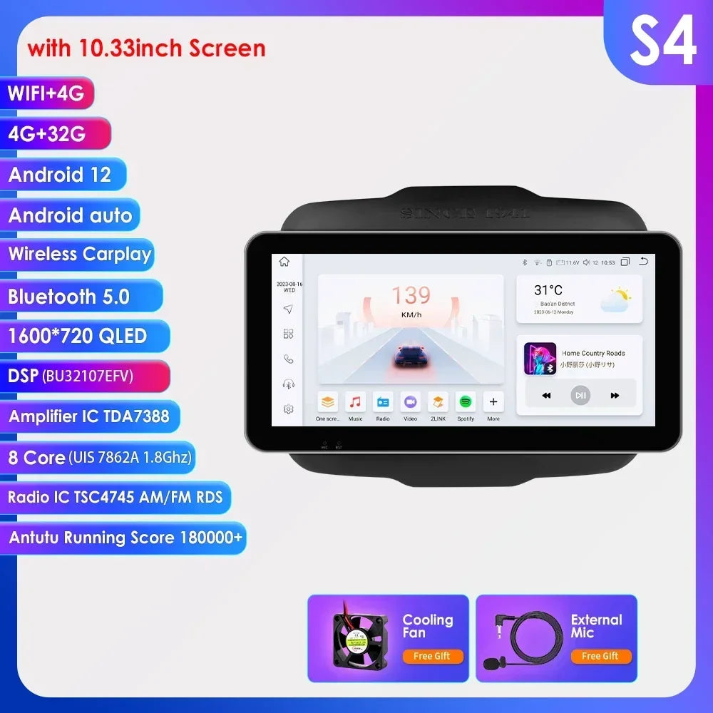 7862 Carplay 4G-LTE 9" Car Radio Android for Jeep Renegade 2016-2020 Multimedia Player Navigation GPS 2 Din Stereo DSP Autoradio