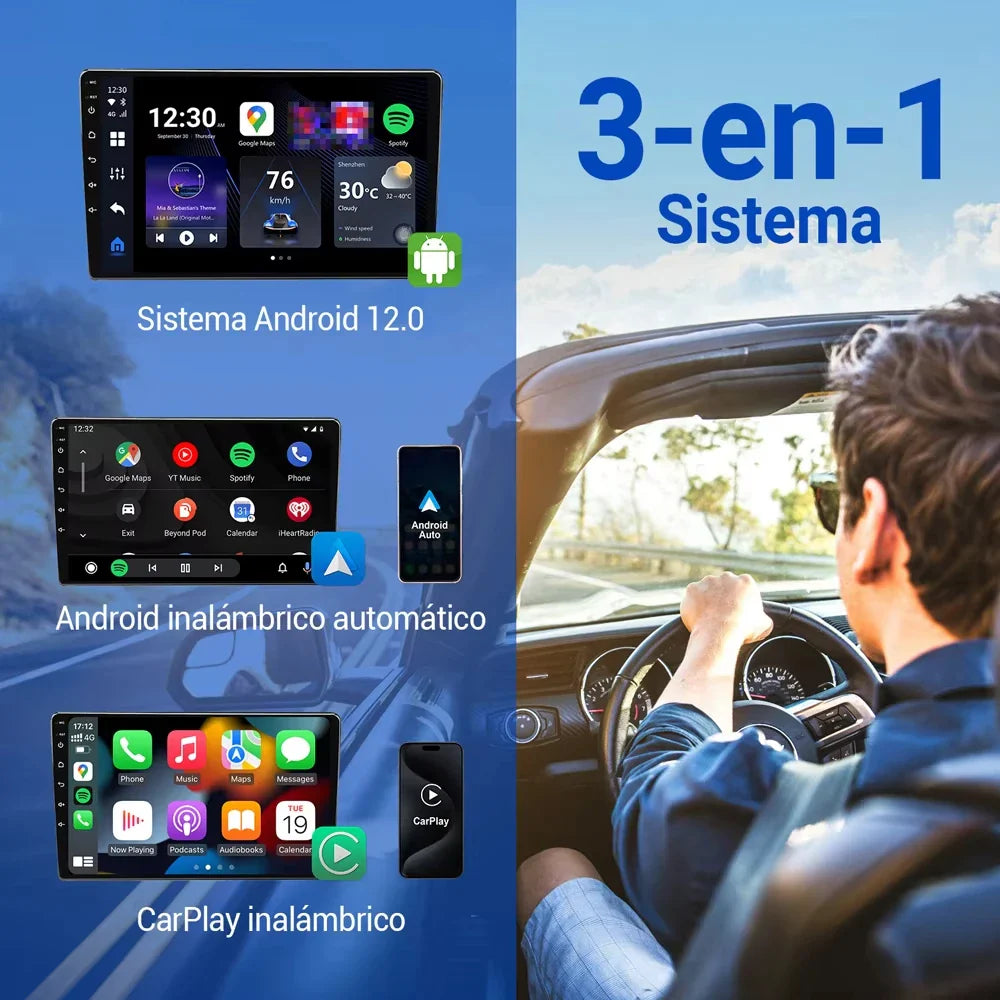 OTTOCAST P3 Android 12 AI Box Wireless Android Auto Smart TV Box Car Accessories for Toyota Honda Cars with OEM Wired CarPlay