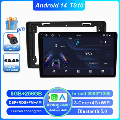 Car DVD Android 14 Radio Stereo For Citroen C2 C3 2001 2002 2003 -2010 Auto Multimedia Video Player GPS Navigation NO 2Din WIFI