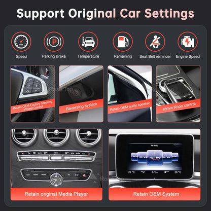 Wireless CarPlay Android Auto Multimedia Screen for Mercedes-Benz C Class W205 GLC V Class W447 A W176 CLA GLA 2015-2018 NTG5.0