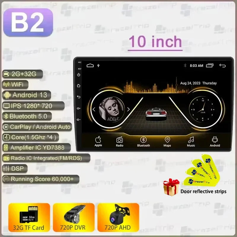 1280*720Screen 7 9 10 Inch 2Din Android Auto Carplay 8163 Car Radio Audio Multimedia Player for Hyundai Toyota Nissan Kia Stereo