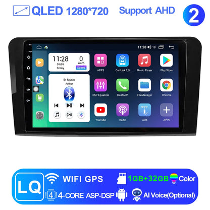 LEHX L6Pro 2 DIN Android 14 Car Radio For Mercedes Benz ML GL aW164 ML350 ML500 GL320 X164 ML280 GL350 GL450 Carplay Auto Audio