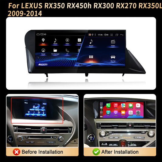 10.25" Android 14 For LEXUS RX350 RX450h RX300 RX270 RX350L 2009-2014 Car Radio Multimedia BT CarPlay Touch Screen