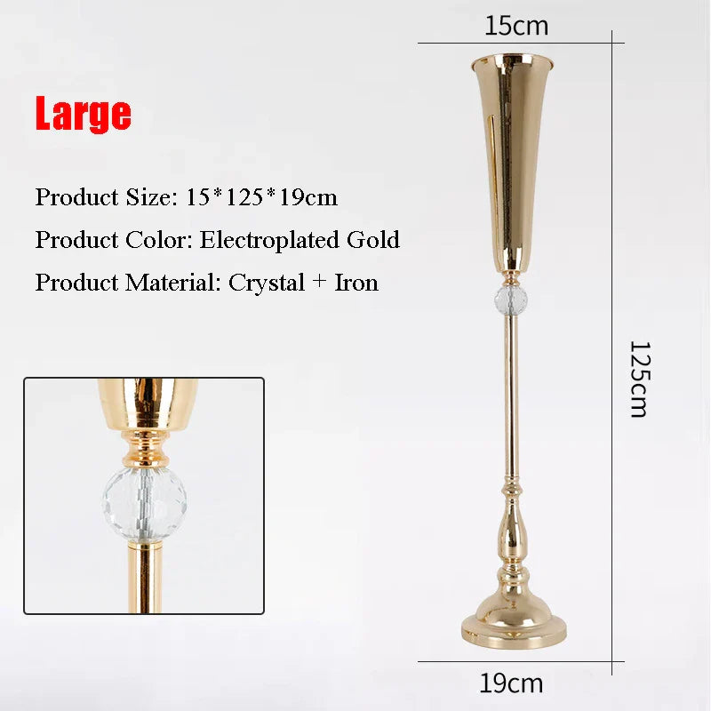 1/2/4/6/10pcs Wrought iron candlestick Home Decoration Wedding Road Fower Guide Wedding Desktop Center Vase Christmas decoration