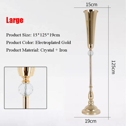 1/2/4/6/10pcs Wrought iron candlestick Home Decoration Wedding Road Fower Guide Wedding Desktop Center Vase Christmas decoration