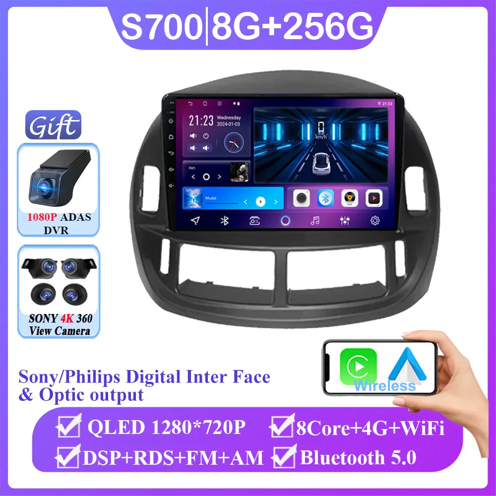 Android 14 Car For Toyota Previa ESTIMA ACR30 Tarago 2002-2006 QLED Stereo Radio Multimedia Player Head Unit GPS 4G BT Carplay