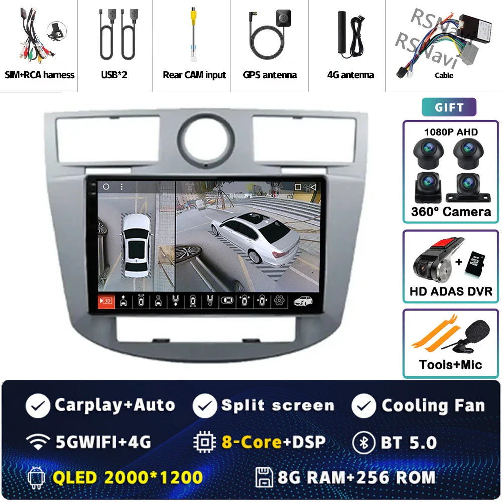 Android 14 Car Radio WiFi+4G For Chrysler Sebring Cirrus 2007 2008 2009 2010 GPS Navigation Auto wireless Carplay Player 2Din BT