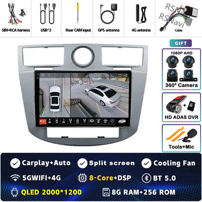 Android 14 Car Radio WiFi+4G For Chrysler Sebring Cirrus 2007 2008 2009 2010 GPS Navigation Auto wireless Carplay Player 2Din BT