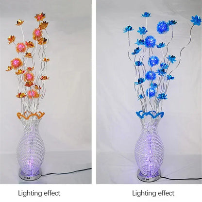 86LIGHT Nordic Blue Floor Lamp Modern Art Living Room Bedroom Hotel  Aluminum Wire LED Originality Flower Light